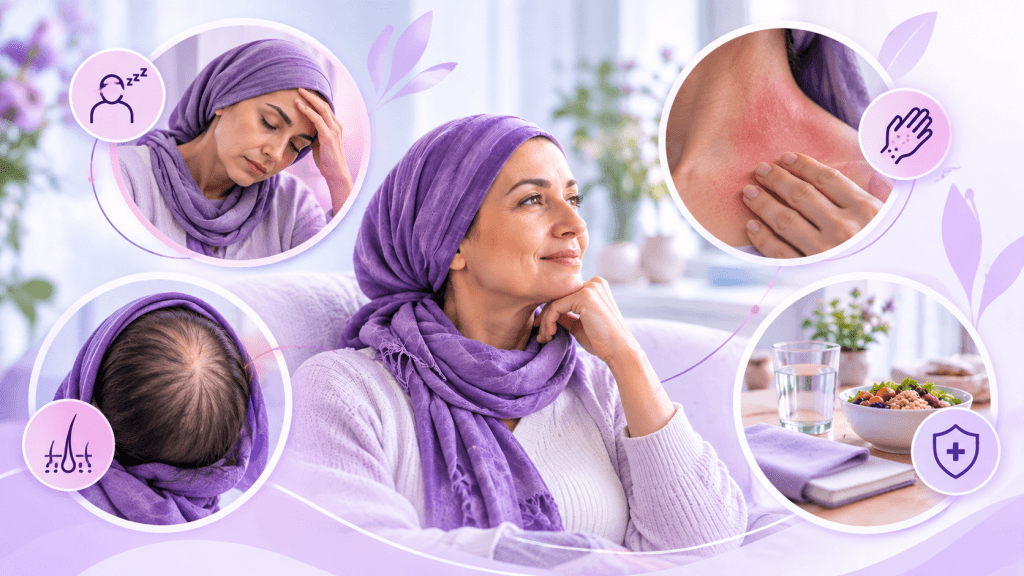 عوارض رادیوتراپی چیست؟ عوارض کوتاهمدت و بلندمدت و راههای کنترل آن 2 عوارض شایع رادیوتراپی شامل خستگی، تغییرات پوستی و ریزش مو در ناحیه درمان
